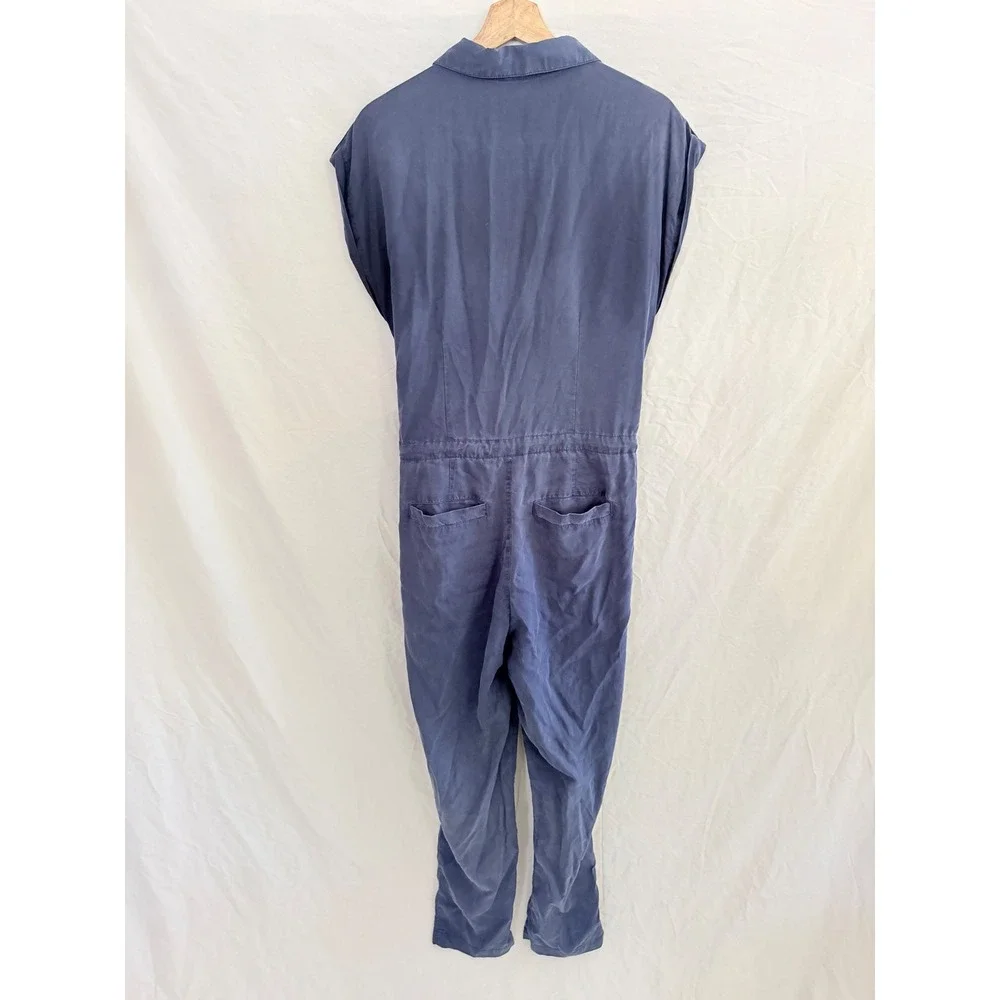 Sanctuary x Anthropologie  Surplice Jumpsuit Womens Navy Blue Utility Medium